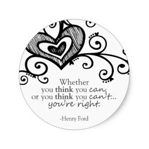 Inspirational Quote by Henry Ford Round Stickers