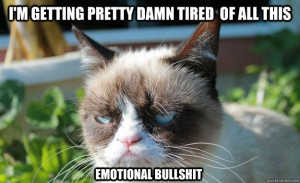im getting pretty damn tired of all this emotional bullshi - Grumpy ...