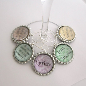 Jon Snow, Ygritte Game of Thrones Quotes & Characters Wine Glass Charm