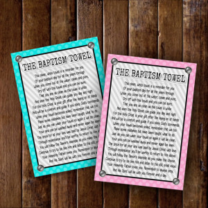 Lds Baptism Poem Lds Baptism Towel Poem Cards