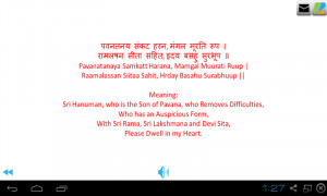 ... meaning in English for devotees of Shri Hanuman to worship on the go