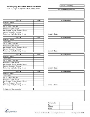 landscaping quotes examples – landscaping business estimate form500 ...