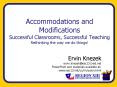 Accommodations and Modifications Successful Classrooms, Successful ...