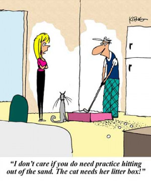 Golf Cartoon: Litter Box - Jerry King