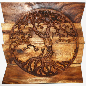 Tree of Life Carved Wood Wall Decor