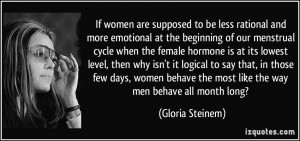 If women are supposed to be less rational and more emotional at the ...
