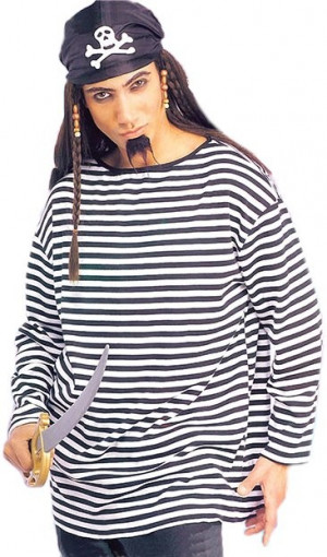 Adult Striped Shirt - Black/White (narrow stripe)