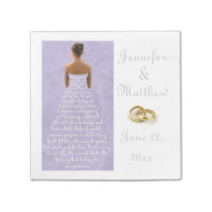 Customized Wedding Dress and Gold Wedding Rings Disposable Napkins