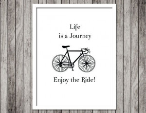 art print life is a journey 8 5x11 black and white typography print ...