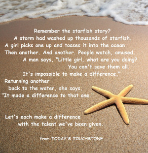 Making a Difference Starfish Story