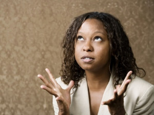 Close-Up Portrait of a Stressed African-American Woman