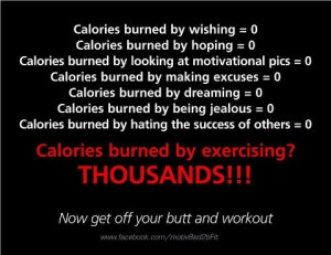 Calories burned by . . . .