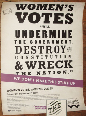 historical poster, anti-female suffrage