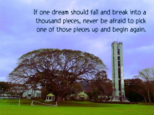 if one dreams should fall and break into a thousand pieces. never be ...