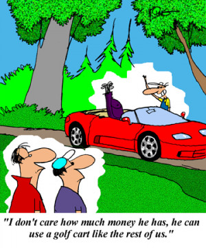 Golf Cartoon: Wrong Golf Cart - Jerry King