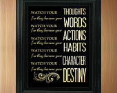 Watch Your Thoughts Subway / Bus / Transit Roll / Typography ...