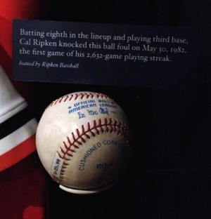 foul ball from the first game Cal Ripken, Jr. played in during his ...
