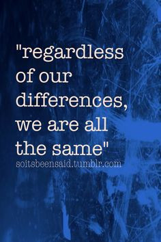 ... quotations regardless of our differences we are all the same diversity