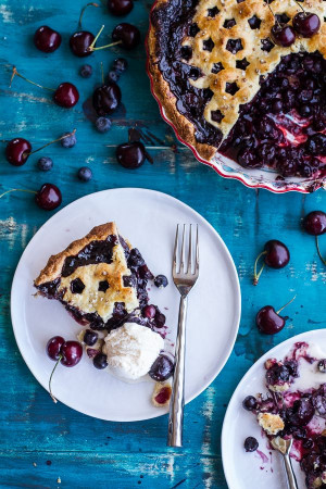 Vanilla Bourbon Cherry-Blueberry Pie // halfbakedharvest.com