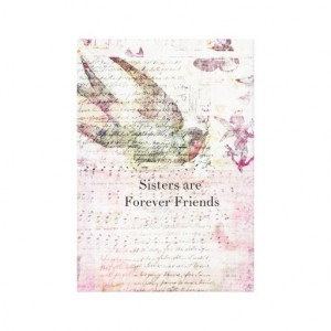 Sisters are Forever Friends QUOTE vintage art Gallery Wrapped Canvas