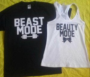 Couples Beast Mode Shirts.