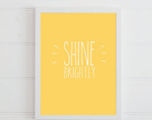 Yellow Inspirational Quote Print for Girls Nursery, Digital Print ...