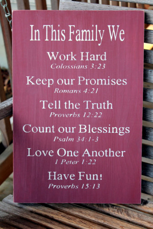 Family Rules Sign, Bible Verses, Christian Values sign, Family ...