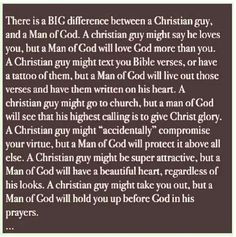 ... man of god same could be said for a christian girl v a woman of god