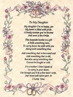 Poems To A Daughter From Her Mother On Her Wedding Day – Katie ...