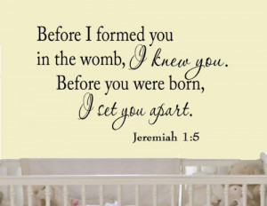 ... Jeremiah 1-5 Vinyl Wall Art Religious Home Decor Bible Scripture Quote