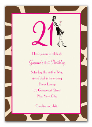 21st Birthday - Chic and stylish design is printed on premium quality ...