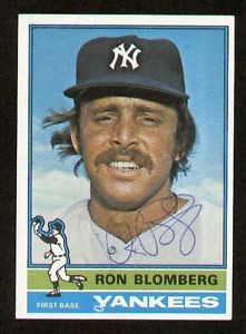 Ron Blomberg 354 signed autograph auto 1976 Topps Baseball Trading