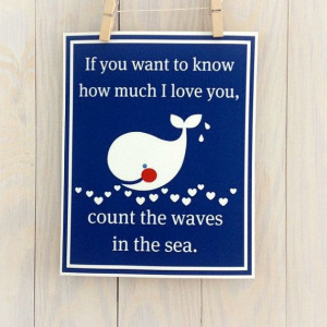 Whale nursery decor- baby boy, navy blue, beach, inspirational quote ...