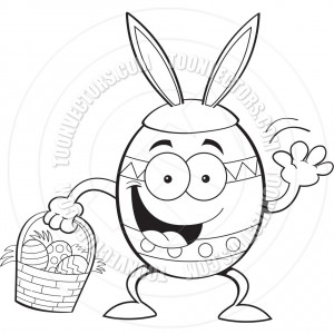 Easter Egg Black And White Clip Art Free Cartoon Easter Egg With A