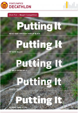 Typographic Decathlon, Day 3: Shot Put (Weight Competition). #fontshop ...