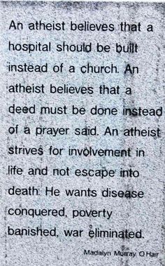 am an atheist and a secular humanist. I completely agree with this ...