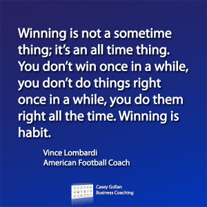 Vince Lombardi Motivational Quote. Winning Is Habit.