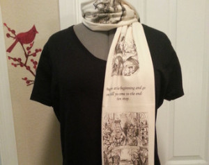 Alice in Wonderland KNIT scarf - Regular style - made to order