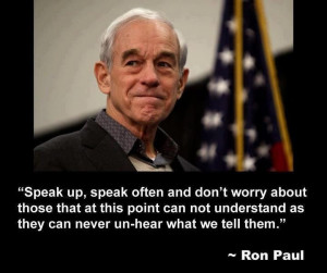 Speak up, speak often and don't worry about those that at this point ...