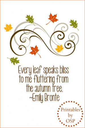 Autumn Quote Free Printable Emily Bronte