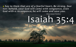 Isaiah 35:4 bible verse picture jesus god HD Wallpaper