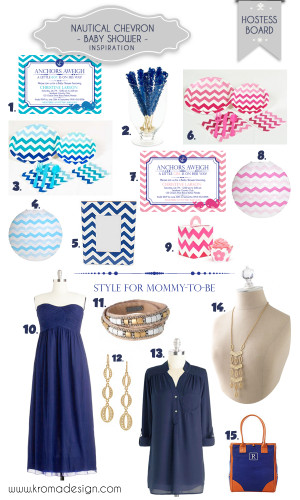 Nautical Chevron Baby Shower Theme Inspiration Board