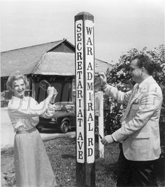 Penny Chenery and NYRA President Gerard J. McKeon prepare to christen ...