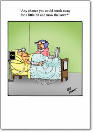 Husband Mow Lawn Adult Humor Get Well Greeting Card Nobleworks
