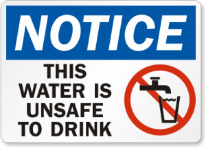 No Drinking Water Sign
