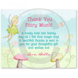 Tinker bell Inspired Fairy Thank You Cards