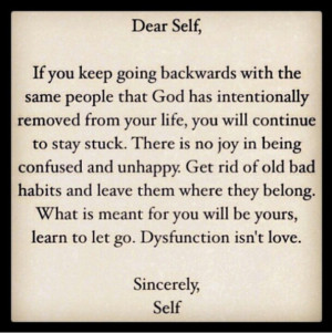 Dear self, dysfunction isn't love.