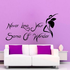 Wall Decals Sense Of Wonder Wall Quotes Butterfly Fairy Girl Room ...