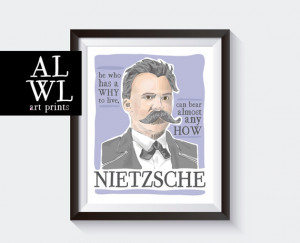 Nietzsche Quote Art Print - philosophy wall art literary print home ...