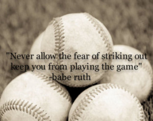 Babe Ruth Quote Baseball Art-Photog raphy-Boys Room Decor-Boys Nursery ...